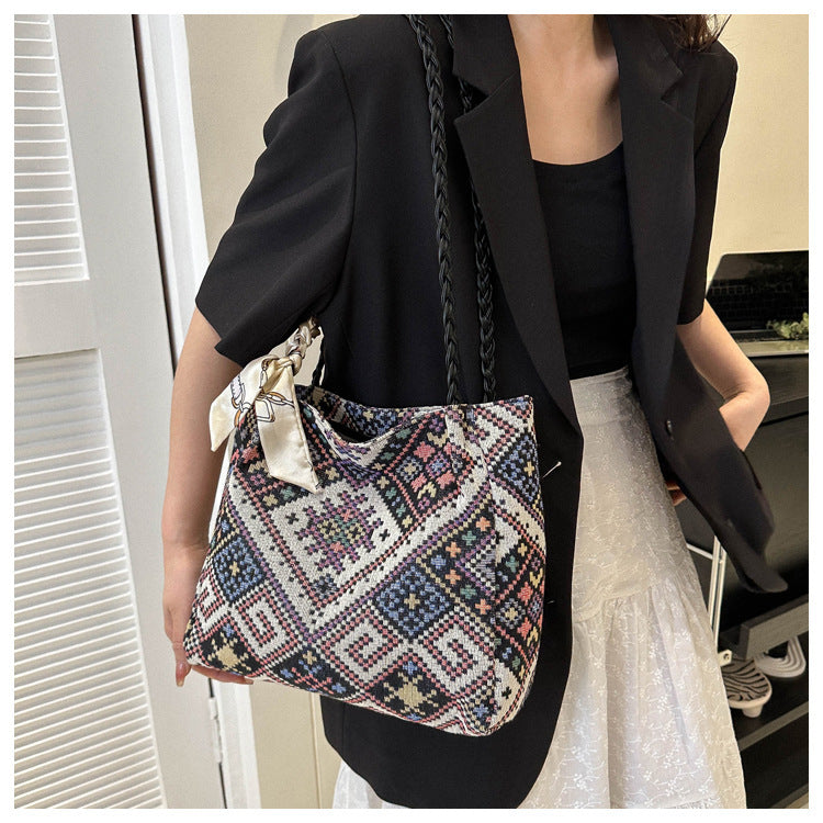 Ethnic Style Fake Style Scarf New Style Shoulder Bag Fashion