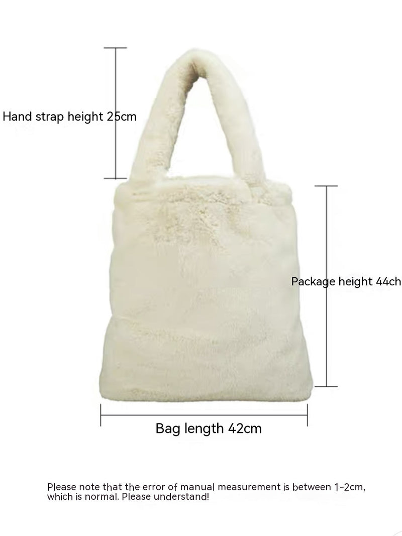 Oversized Capacity Tote Women's Plush Shoulder Tote Bag