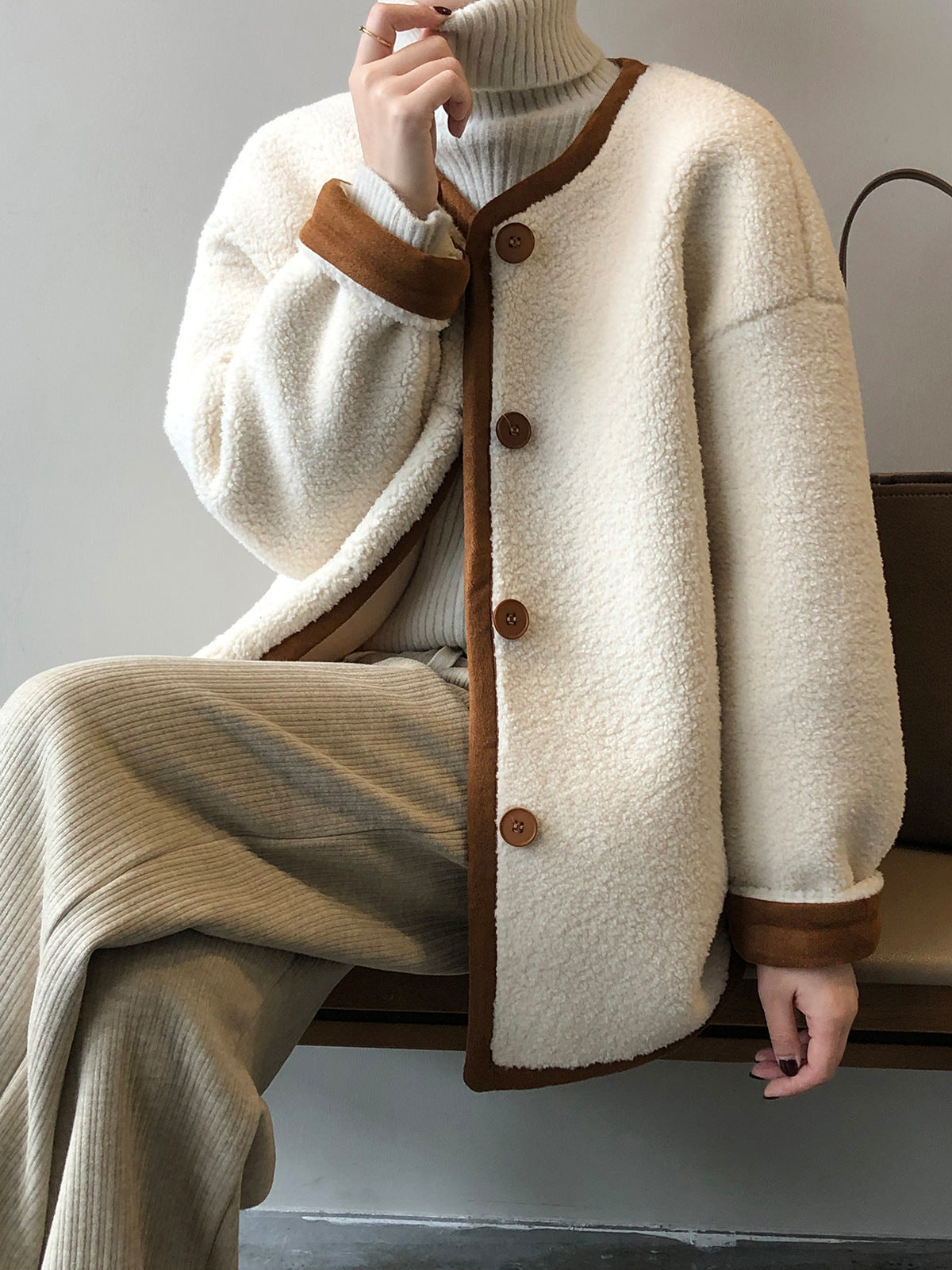 Lamb Wool Coat Korean Style Fleece Fur Integrated Loose Top