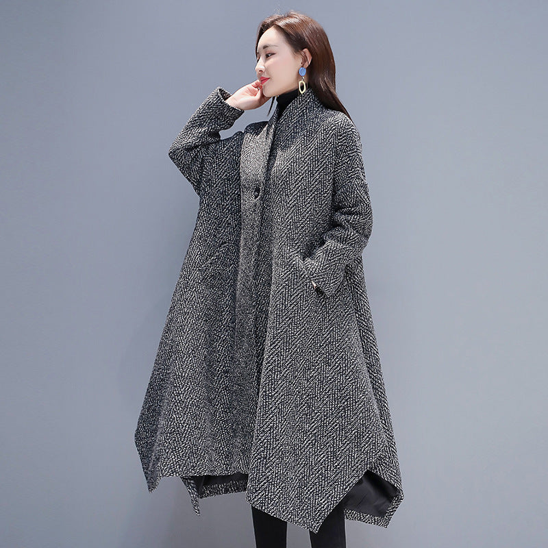 Autumn And Winter New Slimming Cape Woolen Coat Casual