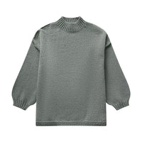 Temperament Crew Neck Simple Style Thin Sweater