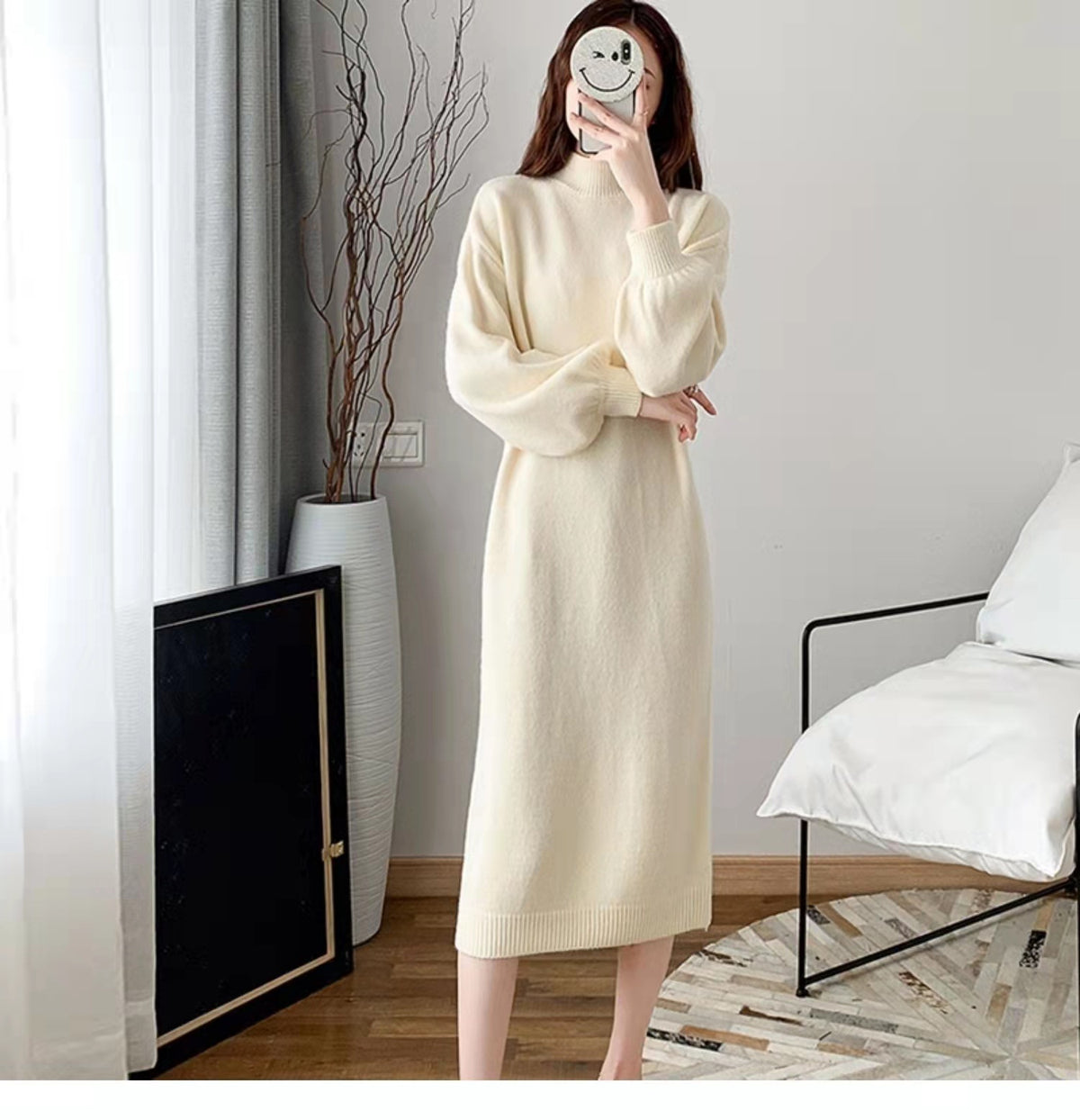 Knitted Dress Sweater Polyester Women's Temperament