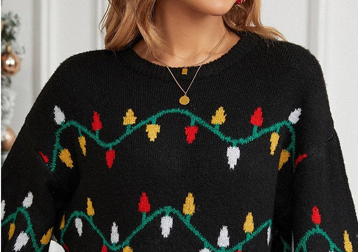 Women's Light Sweet Slipover Loose Christmas Sweater