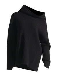 Regular Off-neck Design Loose-fitting Casual Pullover Long-sleeved Shirt