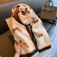 Winter Double-sided Thickened Air-conditioned Room Shawl Long Warm Scarf