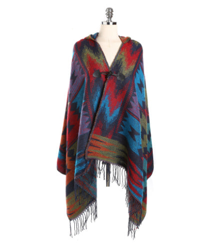 Ethnic Style Hoodie Cloak Air Conditioning Shawl