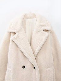 Autumn And Winter New Women's Solid Color Casual Long Lamb Wool Coat