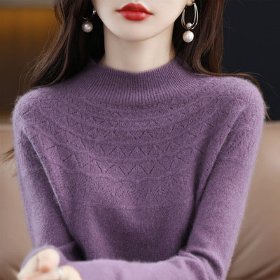 Half High Collar Thin Sweater Seamless Wool