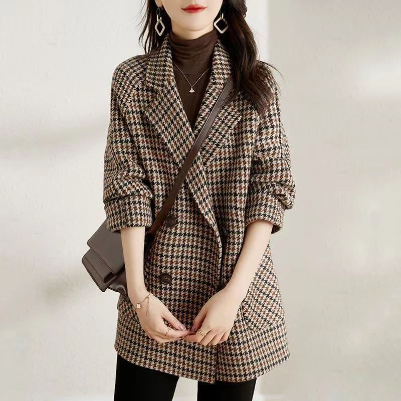 Suit Collar Woolen Coat Women's Loose Woolen Coat