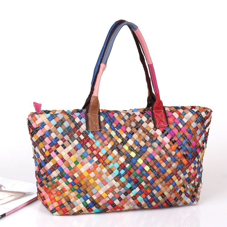 Hand-woven bag color bag