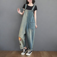 Casual Large Size Denim Overalls Korean Version Of The New