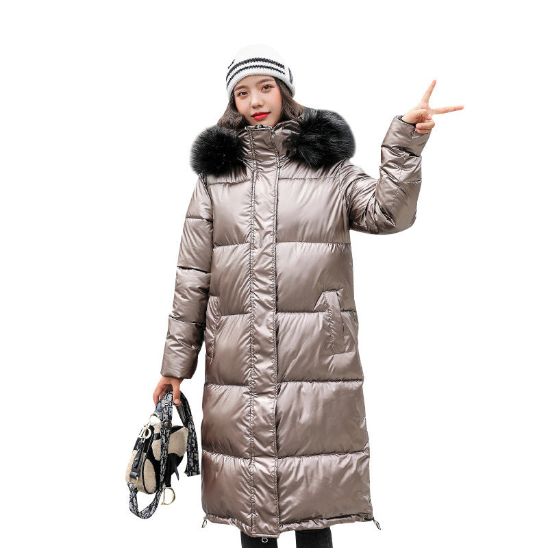 Slim and Thin Korean Style Long knee-length Down Padded jacket