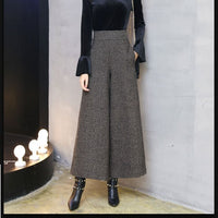 Autumn And Winter New Woolen Wide-leg Pants Women