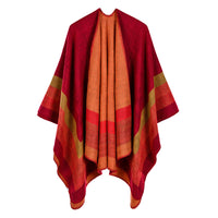 Four-bar large frame split cashmere cloak