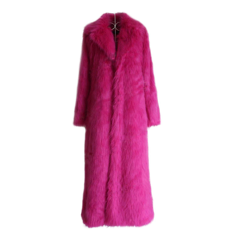 Fox Fur Jacket Super Long Luxury Domineering