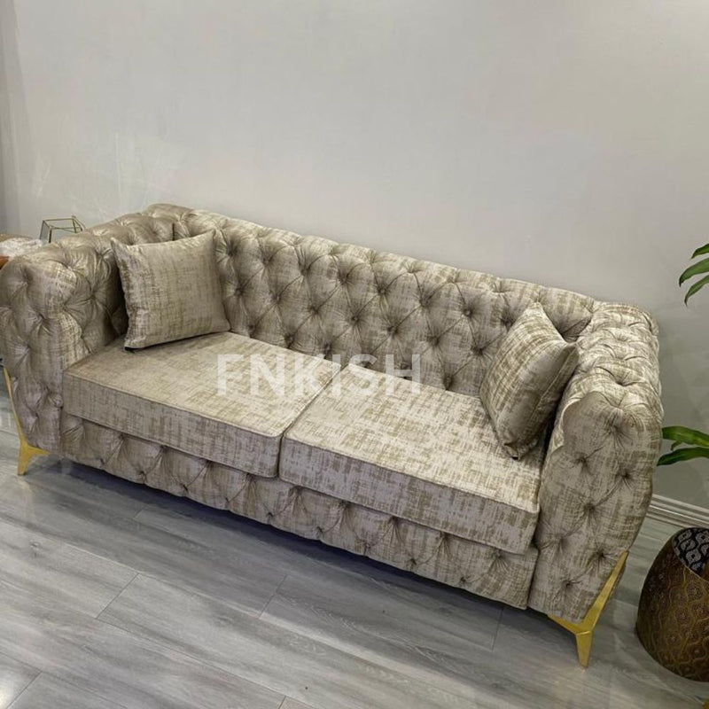 New Laurant Fabric Spanish Full Chesterfield Sofa 3 Seater With 2 Seater Set