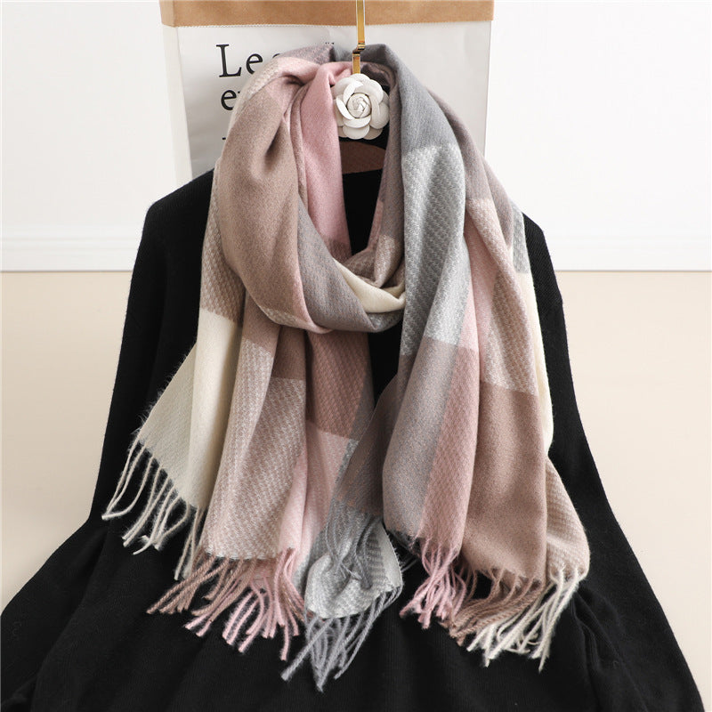 Winter New Scarf Cashmere Check Pattren All-match Color Matching Scarf