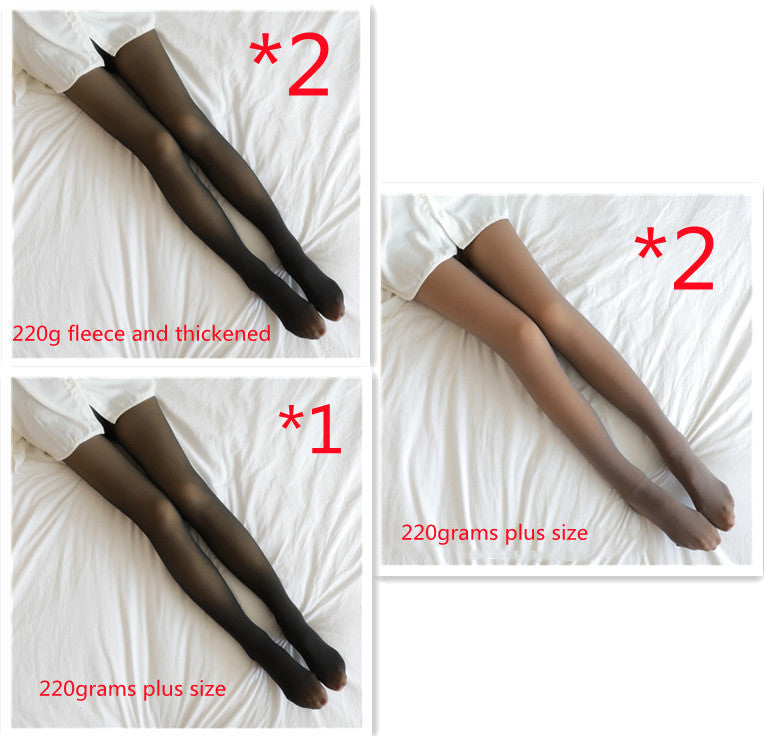 Fake Translucent Plus Size Leggings Fleece Lined Tights Fall And Winter Warm Fleece Pantyhose Women Fleece Lined Pantyhose Thermal Winter Tights