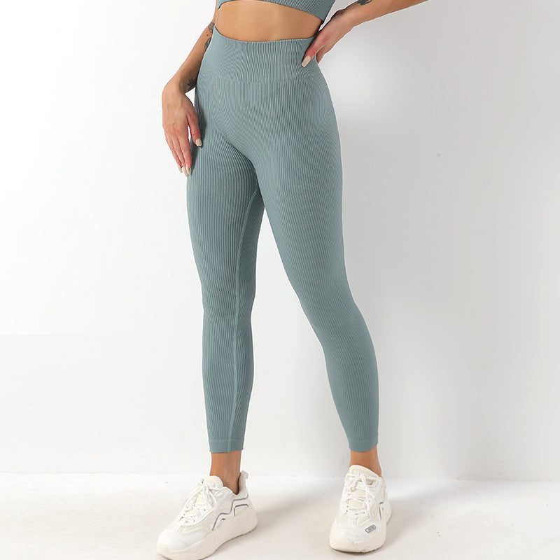 European And American Thread Stretch Peach Hip Fitness Pants