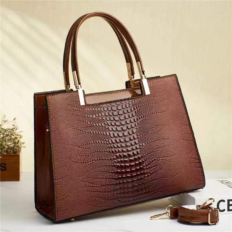 Women's Fashion Crocodile Pattern Shoulder Crossbody Handbag