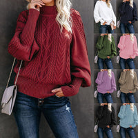 New Style Medium Neck Sweater Women's Loose Long Sleeve Knitting