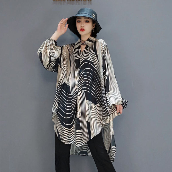 Fashion Shirt Top Korean Striped