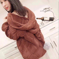 Women's Hat Knitted Cardigan Jacket Sweater