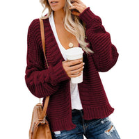 Solid Loose Round Neck Pullover Twist Women's Sweater