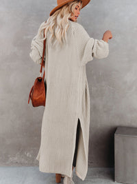 Women's Autumn Leisure Loose Split Long Cardigan Sweater