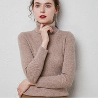 Turtleneck Sweater Women Slim Padded Inner Style