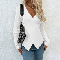 Irregular Cross Sweater Women's Top