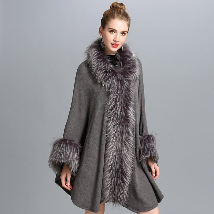 Faux Fur Cape Cape Women's Coat