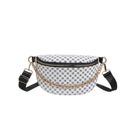 Metal Chain Shoulder Messenger Bag Full Printed Plaid Women