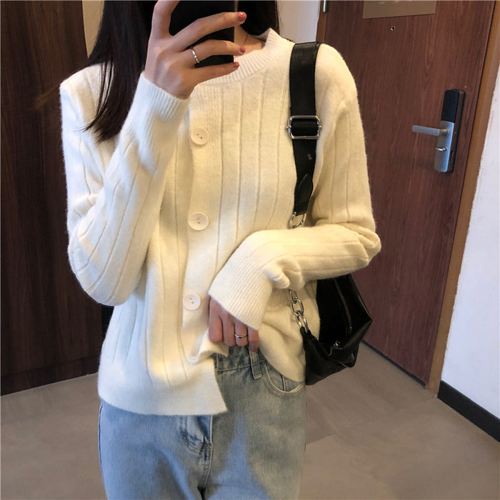 Single-breasted Knitted Sweater Cardigan Coat