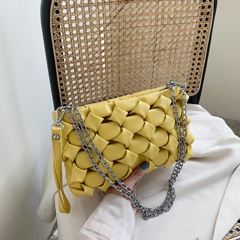 Woven chain crossbody bag