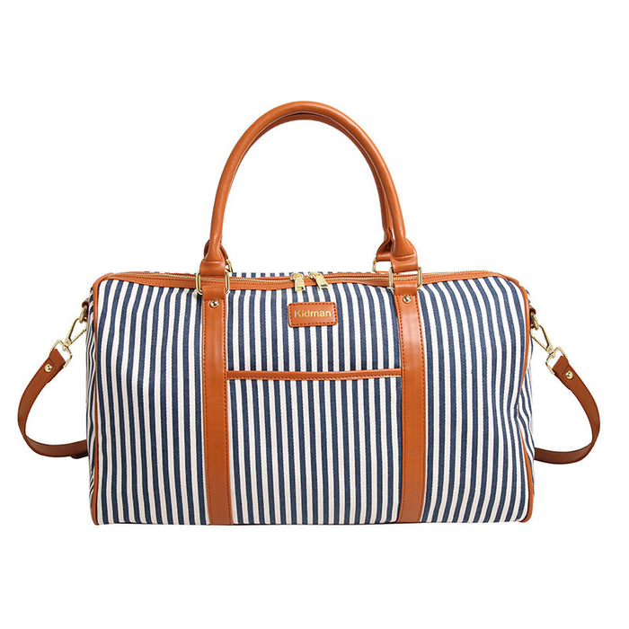 Striped travel bag