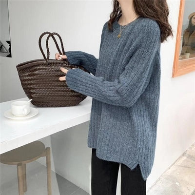 Loose Knitwear All Match Solid Color Bottoming Shirt Autumn Winter