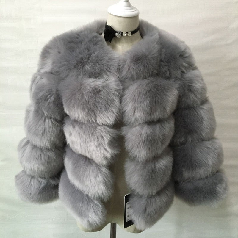 Europe And The United States Autumn And Winter New Fox Fur Fur Coat Women's Short Long-sleeved Fur Artificial Fur Coat