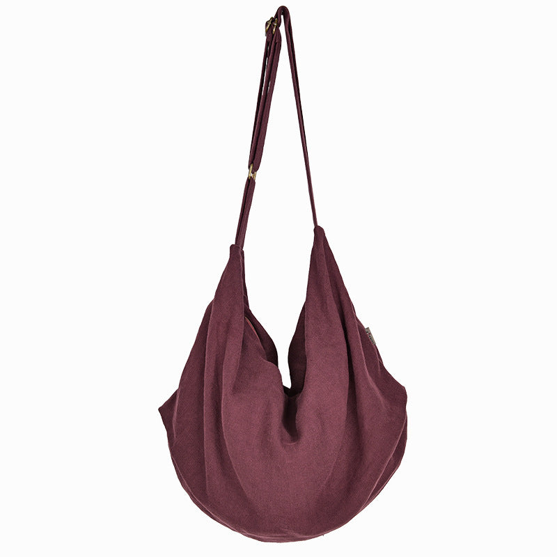 Simple cotton linen shoulder bag