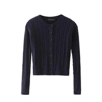 Retro Twist Knitted Cardigan Sweater Single-breasted Casual Coat