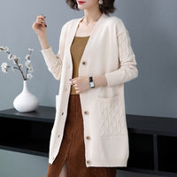 Women's Knitted Cardigan Sweater Mid-length