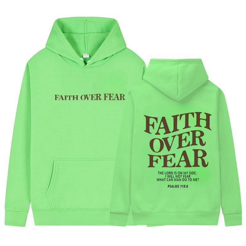 New Hoodie Faith Fear Men's And Women's Printed Sweatshirt