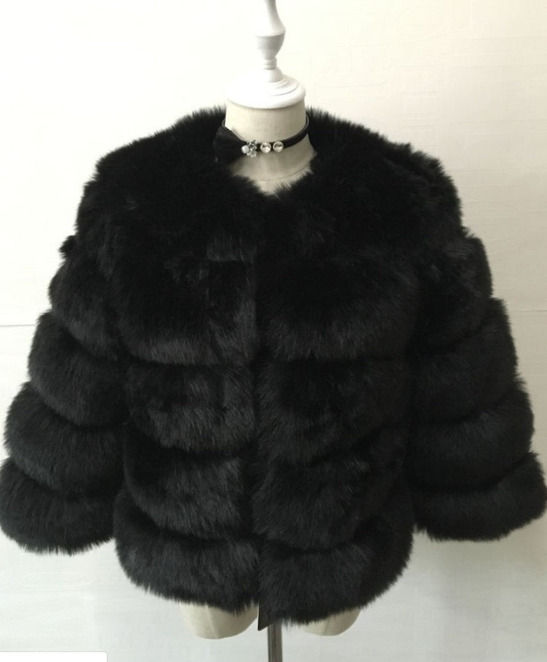 Europe And The United States Autumn And Winter New Fox Fur Fur Coat Women's Short Long-sleeved Fur Artificial Fur Coat