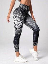 Ink Printing Yoga Trousers Fashion Slim Women's Skinny Pants