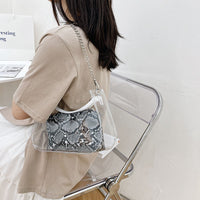 Shoulder Chain Cow Striped Crossbody Jelly Bag