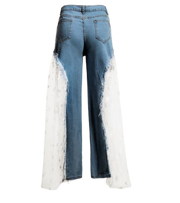 Sexy Women Wide Leg Pants Jeans