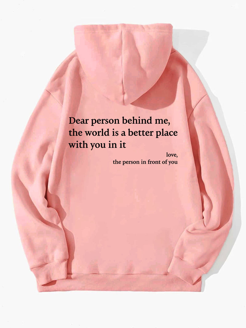 Women's Brushed Hoody Plain Letters