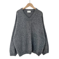 All-matching Solid Color V-neck Pullover Sweater Lazy