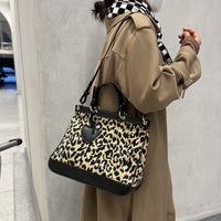 Check Houndstooth Leopard Print Personalized Daily Commuter Women's Bag