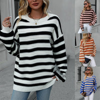 Striped Sweater Large Size Women's European And American Style